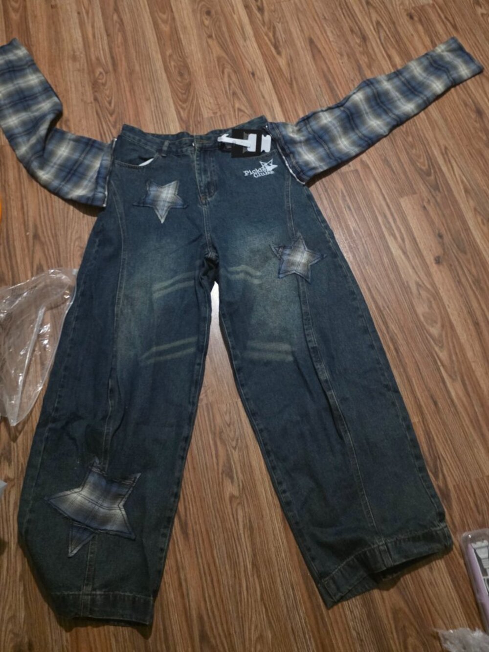 RARE Innovare Denim "Pickle Club" Deconstructed Jeans - Y2K Streetwear - Size M